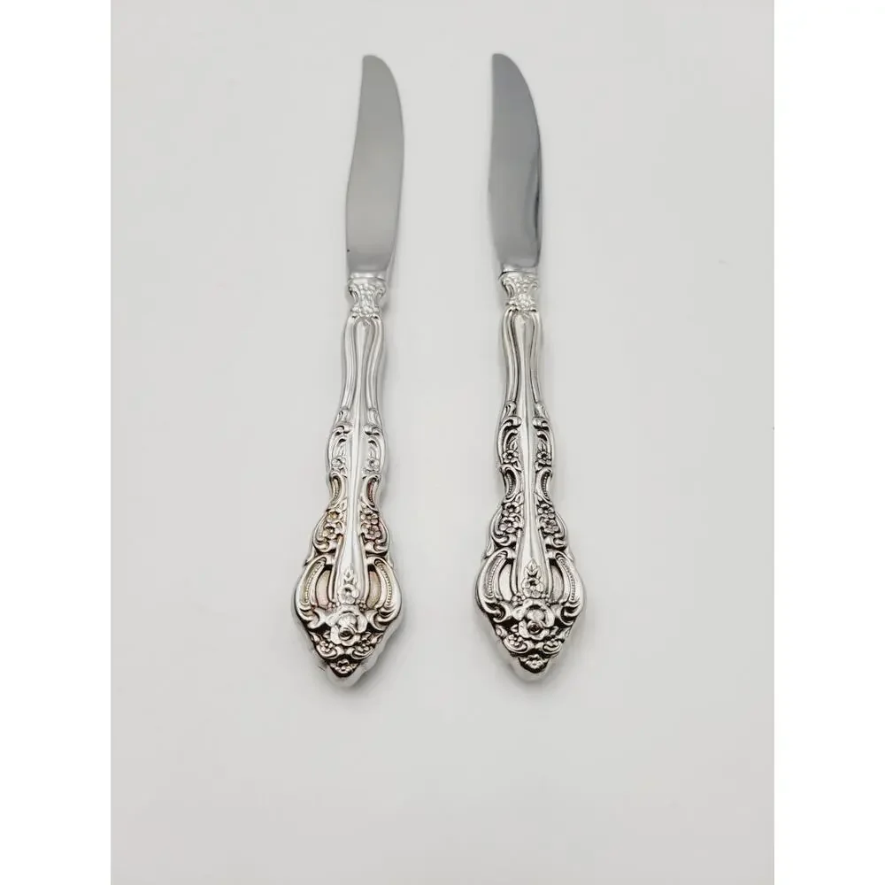 Oneida MICHELANGELO CUBE Heirloom Stainless Flatware Dinner Knives Set of 2